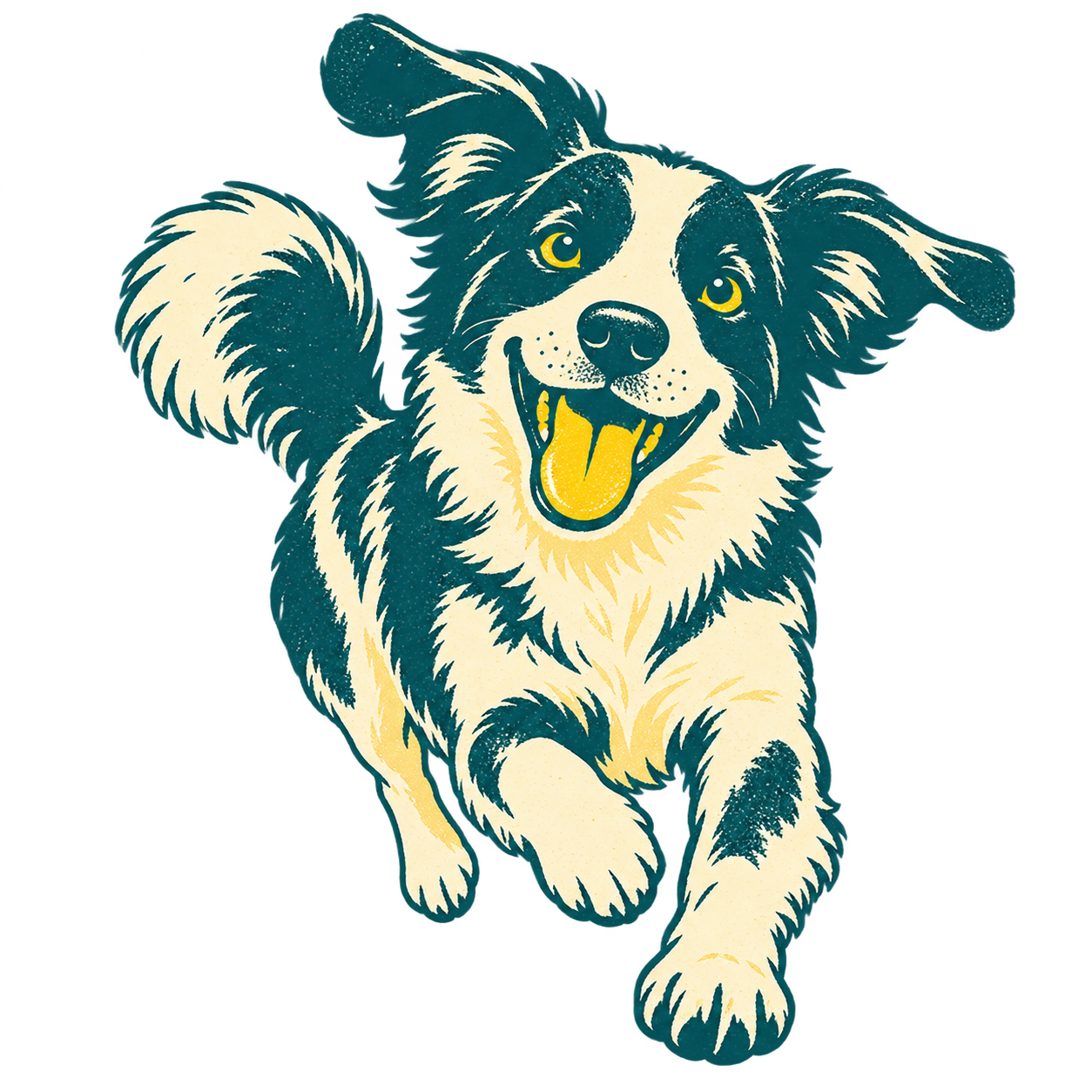 Joyful dog illustration